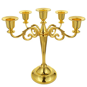 5 Arms 3 Arms Gold Silver Black Bronze Metal Candle Holder Stand-Candelabra-My Online Wedding Store