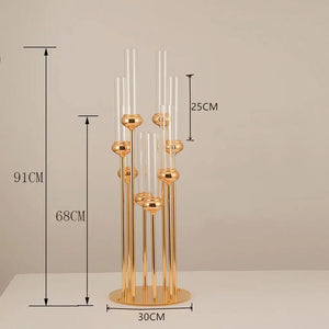5 pcs Metal Candelabras 91 CM Height 8 Arms Candle Holders-Candelabra-My Online Wedding Store