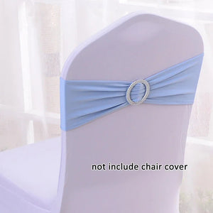 50pcs/lot Stretch Lycra Spandex Chair Sash Covers Bands With Buckle-Linen-My Online Wedding Store