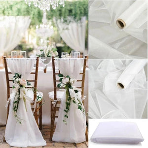 5/10M Organza Roll Fabric Sheer Crystal Tulle Roll Wedding Backdrop-Backdrops-My Online Wedding Store