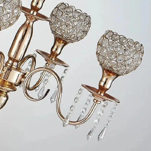 5/6/10pcs New style 5-arms gold crystal candelabras-Candelabra-My Online Wedding Store
