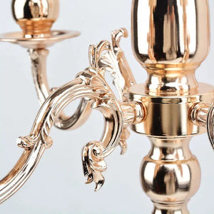 5PC Metal Candelabra Crystal Candle Holders 5 Arms Candlestick-Candelabra-My Online Wedding Store