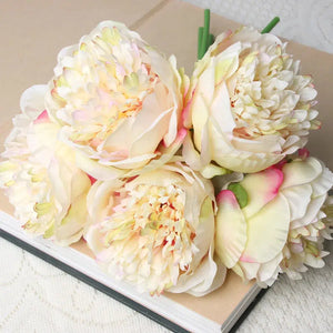 5pc Artificial Peony Silk Flowers Flower Arrangement-Bouquet-My Online Wedding Store