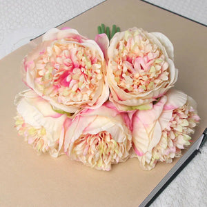5pc Artificial Peony Silk Flowers Flower Arrangement-Bouquet-My Online Wedding Store