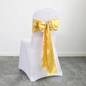 6 Pcs Satin Chair Sashes Ties Bows Dining Chairs Cover Sashes-Linen-My Online Wedding Store