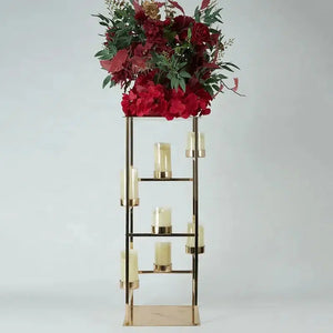 6/10 pcs Gold Centrepieces For Wedding Table Metal Frames-Candelabra-My Online Wedding Store