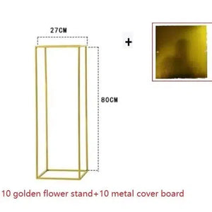 6/10PCS Gold Flower Vase Floor Vases Column Stand Metal-Candelabra-My Online Wedding Store