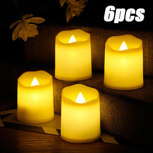 6pcs Flameless Flashing LED Candle Button Battery-Candles-My Online Wedding Store