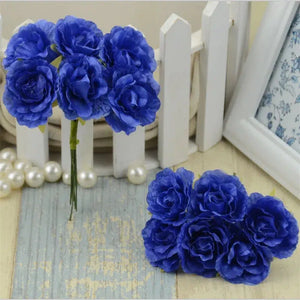 6pcs/lot Mini Silk Artificial Rose Flowers Bouquet-Bouquet-My Online Wedding Store