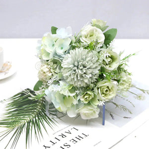 7 Heads Hydrangea Flowers Artificial Bouquet Silk Blooming Peony-Bouquet-My Online Wedding Store
