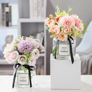 7 Heads Peony Rose Hydrangea Artificial Bouquet Silk Flower-Bouquet-My Online Wedding Store