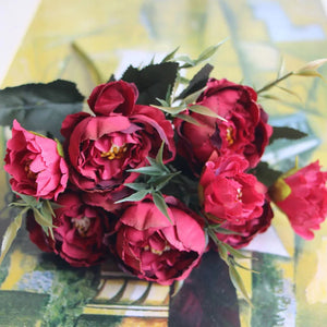 8 Heads Silk Artificial Peonies flowers Peony-Bouquet-My Online Wedding Store