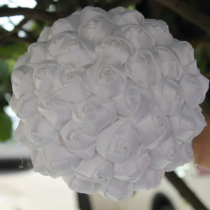 Artificial Brooch Bouquet Ribbon Rhinestone Pearl Bouquet-Bouquet-My Online Wedding Store
