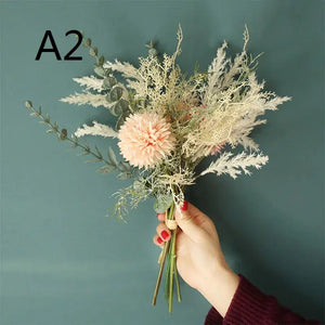 Artificial Flower Dandelion Eucalyptus Hybrid Bouquet-Bouquet-My Online Wedding Store