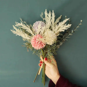 Artificial Flowers High Quality Silk Dandelion Plastic Eucalyptus Flower Bouquet-Bouquet-My Online Wedding Store