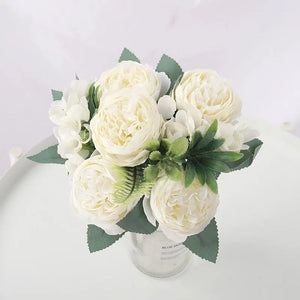 Artificial Flowers for Decoration Silk Rose Peony-Bouquet-My Online Wedding Store