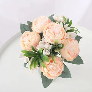 Artificial Flowers for Decoration Silk Rose Peony-Bouquet-My Online Wedding Store