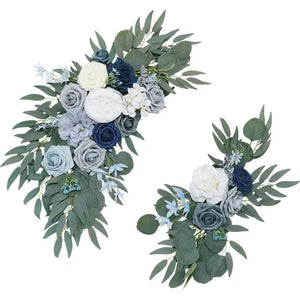 Artificial Wedding Arch Flowers Kit Boho Dusty Rose Blue Eucalyptus-Floral Arrangements-My Online Wedding Store