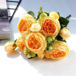 Beautiful Rose Peony Artificial Silk Flowers Small bouquet-Bouquet-My Online Wedding Store