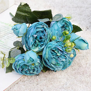 Beautiful Rose Peony Artificial Silk Flowers Small bouquet-Bouquet-My Online Wedding Store