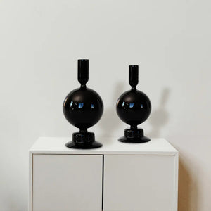 Black Glass Vases Candle Holders-Centrepiece-My Online Wedding Store