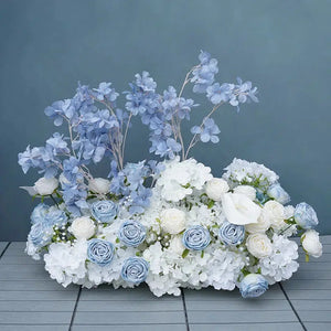 Blue White Rose Wedding Backdrop Arch-Floral Arrangements-My Online Wedding Store