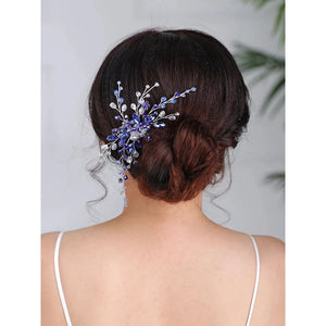 Bohemian Hair comb Blue Headpieces Crystal Fascinators-Fascinators-My Online Wedding Store
