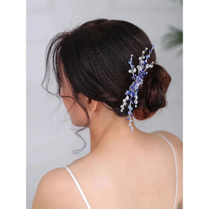 Bohemian Hair comb Blue Headpieces Crystal Fascinators-Fascinators-My Online Wedding Store