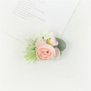 Boutonniere Groom Silk Roses Flowers-Boutonnieres-My Online Wedding Store