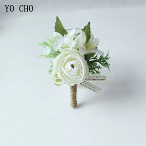 Boutonnieres Buttonhole Rose Brooch & Wedding Corsages-Boutonnieres-My Online Wedding Store