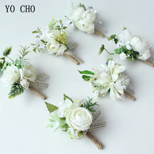 Boutonnieres Buttonhole Rose Brooch & Wedding Corsages-Boutonnieres-My Online Wedding Store