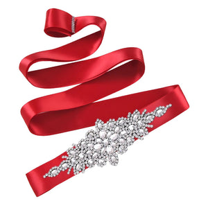 Bridal Wedding Belts Luxury Silver Rhinestone Sequin Belt-Wedding Belt-My Online Wedding Store