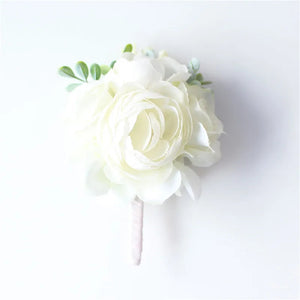 Bridesmaid Decor Mini Rose Flowers Head Wrist Flowers & Boutonnieres-Boutonnieres-My Online Wedding Store