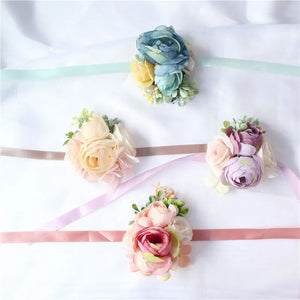 Bridesmaid Decor Mini Rose Flowers Head Wrist Flowers & Boutonnieres-Boutonnieres-My Online Wedding Store