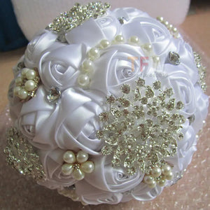 Brooch Bouquet Pearl Flowers-Bouquet-My Online Wedding Store
