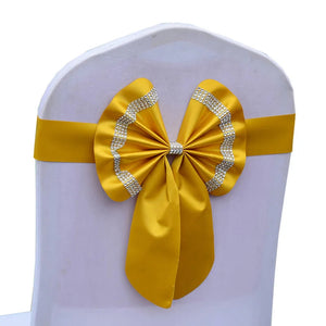 Chair Sashes Diamond Tie Cute Satin Knot-My Online Wedding Store
