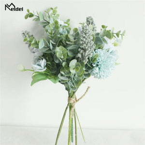 Flower Bouquet Artificial Silk Rose Forest Style Eucalyptus-Bouquet-My Online Wedding Store