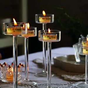 Glass Candle Holders Set Tealight Candle Holder-Centrepiece-My Online Wedding Store
