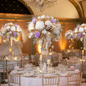 Gold Leaf Lavender Rose Mist Grass Wedding Backdrop Arch floral ball-My Online Wedding Store