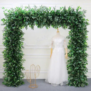 Green Willow Leaf Eucalyptus Plants Arrangement Wedding Arch Backdrop-Backdrops-My Online Wedding Store