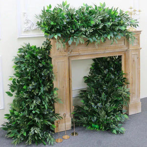 Green Willow Leaf Eucalyptus Plants Arrangement Wedding Arch Backdrop-Backdrops-My Online Wedding Store