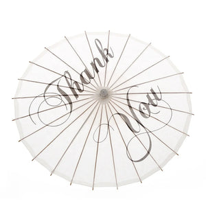 Handmade Just Married Painted Paper Parasol Umbrella-Umbrella-My Online Wedding Store