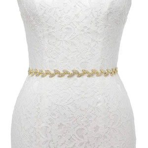Handmade Silver Bridal Belt Rhinestone Waistband Applique-Wedding Belt-My Online Wedding Store