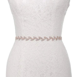 Handmade Silver Bridal Belt Rhinestone Waistband Applique-Wedding Belt-My Online Wedding Store