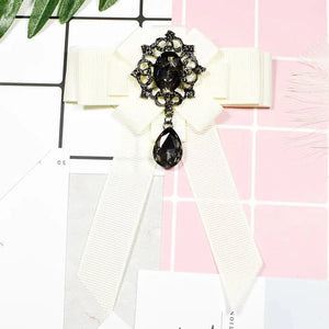 High-grade Ribbon Bow Tie Brooches Flower Shirt Collar Pin-My Online Wedding Store
