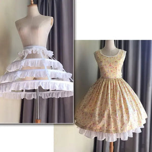 Hollow Lotus Leaf Lace Bird Cage Fish Bone Skirt Cosplay Dress Skirt Petticoat-Bridal Accessories-My Online Wedding Store