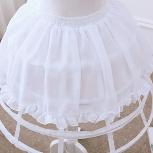 Hollow Out Birdcage Petticoat 4 Hoops Pleated Ruffles Underskirt-Bridal Accessories-My Online Wedding Store