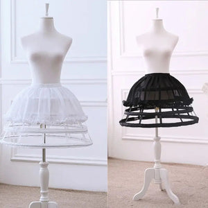 Hollow Out Birdcage Petticoat 4 Hoops Pleated Ruffles Underskirt-Bridal Accessories-My Online Wedding Store