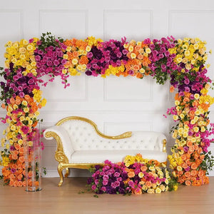 Indian Style Orange Diwali Rose Floral Row Arrangement-Floral Arrangements-My Online Wedding Store