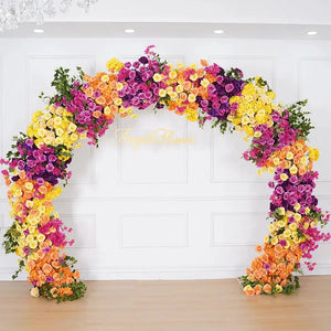 Indian Style Orange Diwali Rose Floral Row Arrangement-Floral Arrangements-My Online Wedding Store